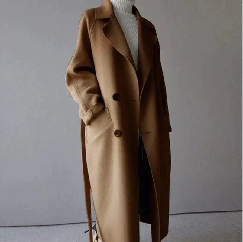 Luré | Langer Wollmantel für Damen