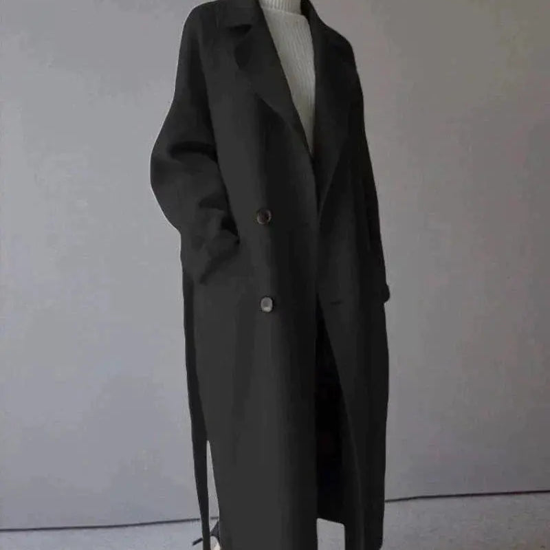 Luré | Langer Wollmantel für Damen