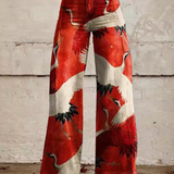 Elora | Stylish Trousers with Vibrant Bird Print