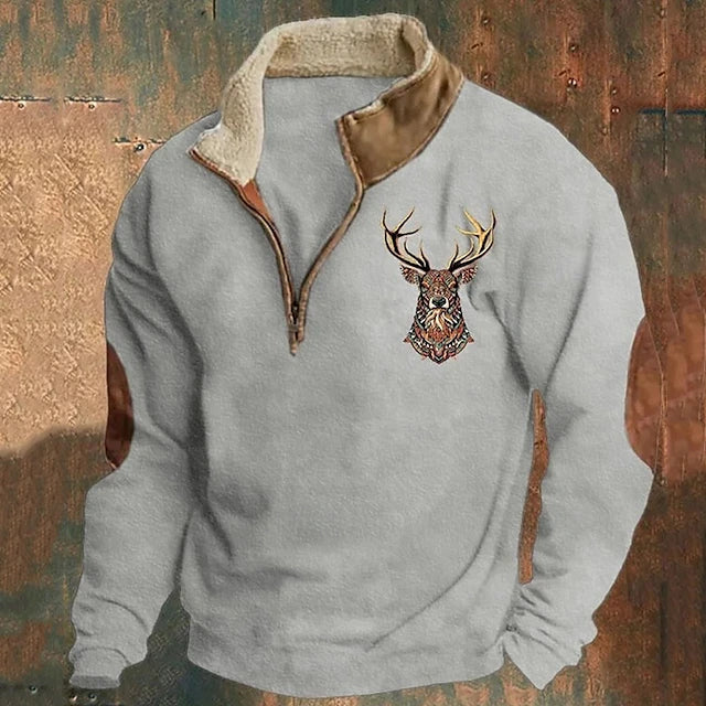 Andrew | Eleganter Herrenpullover mit stilvollem Hirschmotiv
