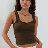 Lea - Ripp-Spitzen-Tanktop