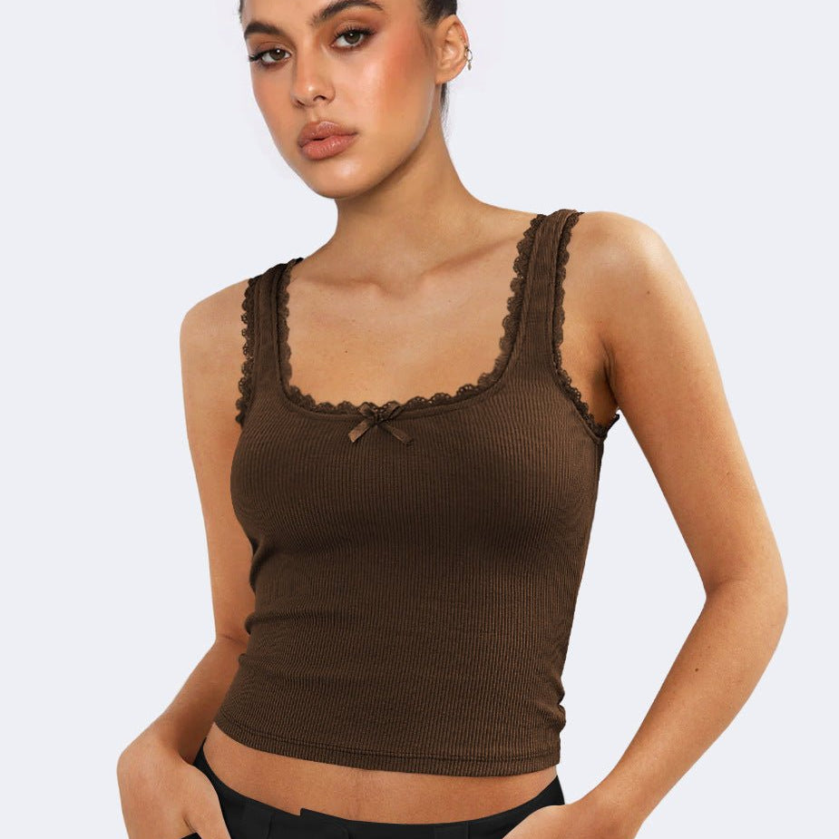 Lea - Ripp-Spitzen-Tanktop