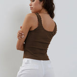 Lea - Ripp-Spitzen-Tanktop