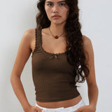 Lea - Ripp-Spitzen-Tanktop