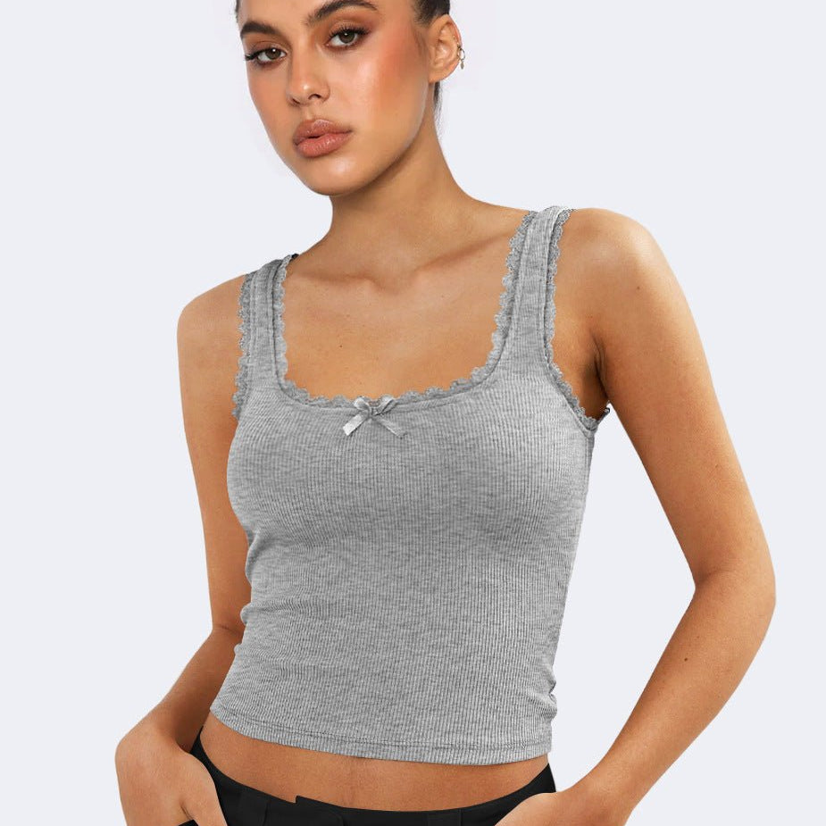 Lea - Ripp-Spitzen-Tanktop