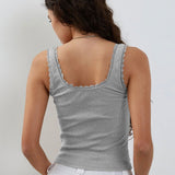 Lea - Ripp-Spitzen-Tanktop