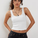 Lea - Ripp-Spitzen-Tanktop