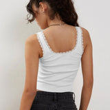 Lea - Ripp-Spitzen-Tanktop