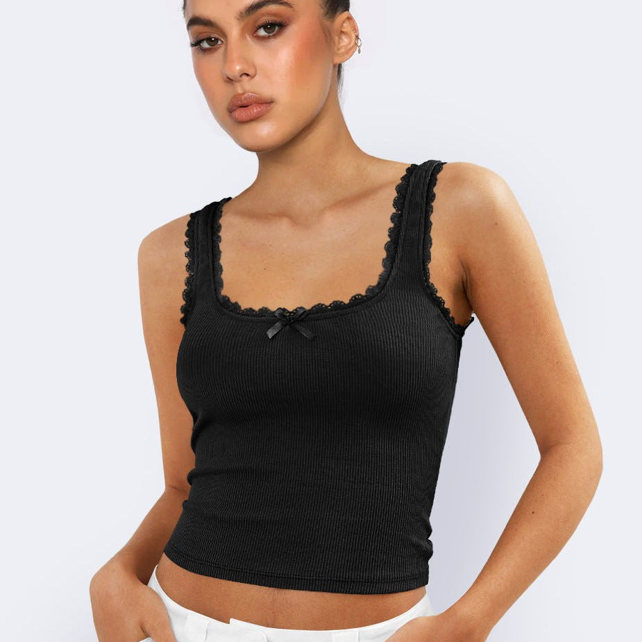 Lea - Ripp-Spitzen-Tanktop