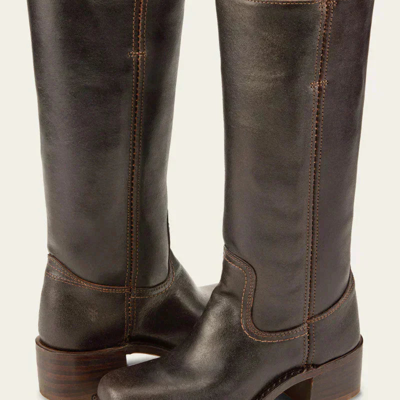 Klassischer Damen-Lederstiefel mit Blockabsatz | Handgefertigt