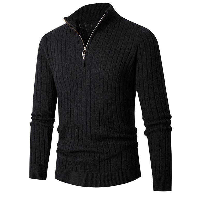 Gerippter – Strickpullover mit Reißverschluss