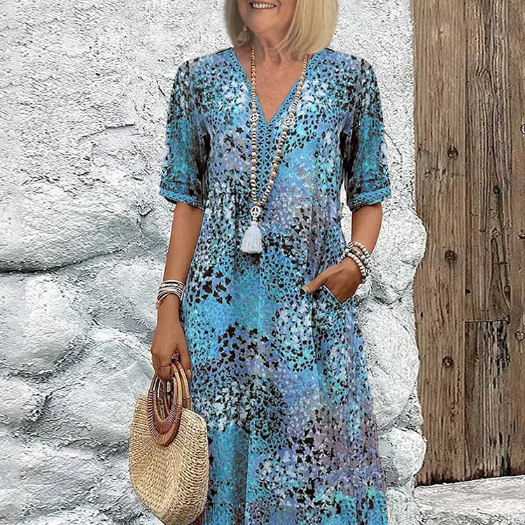 LivaWear – Damen Sommerkleid V-Ausschnitt