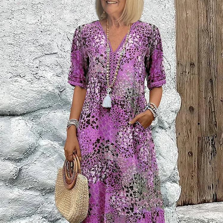 LivaWear – Damen Sommerkleid V-Ausschnitt