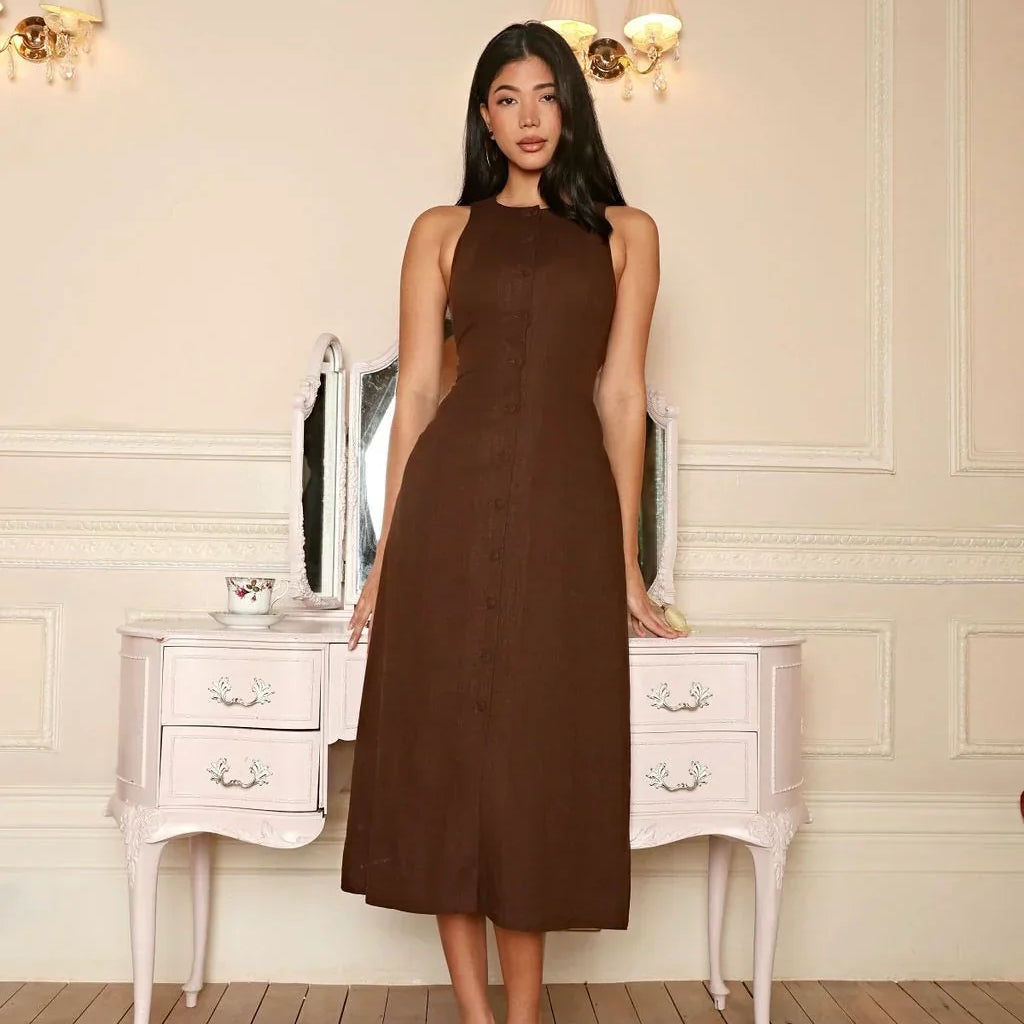Crystal – Ärmelloses Leinenkleid
