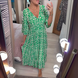 BohoVista – Maxikleid mit V-Ausschnitt und Muster