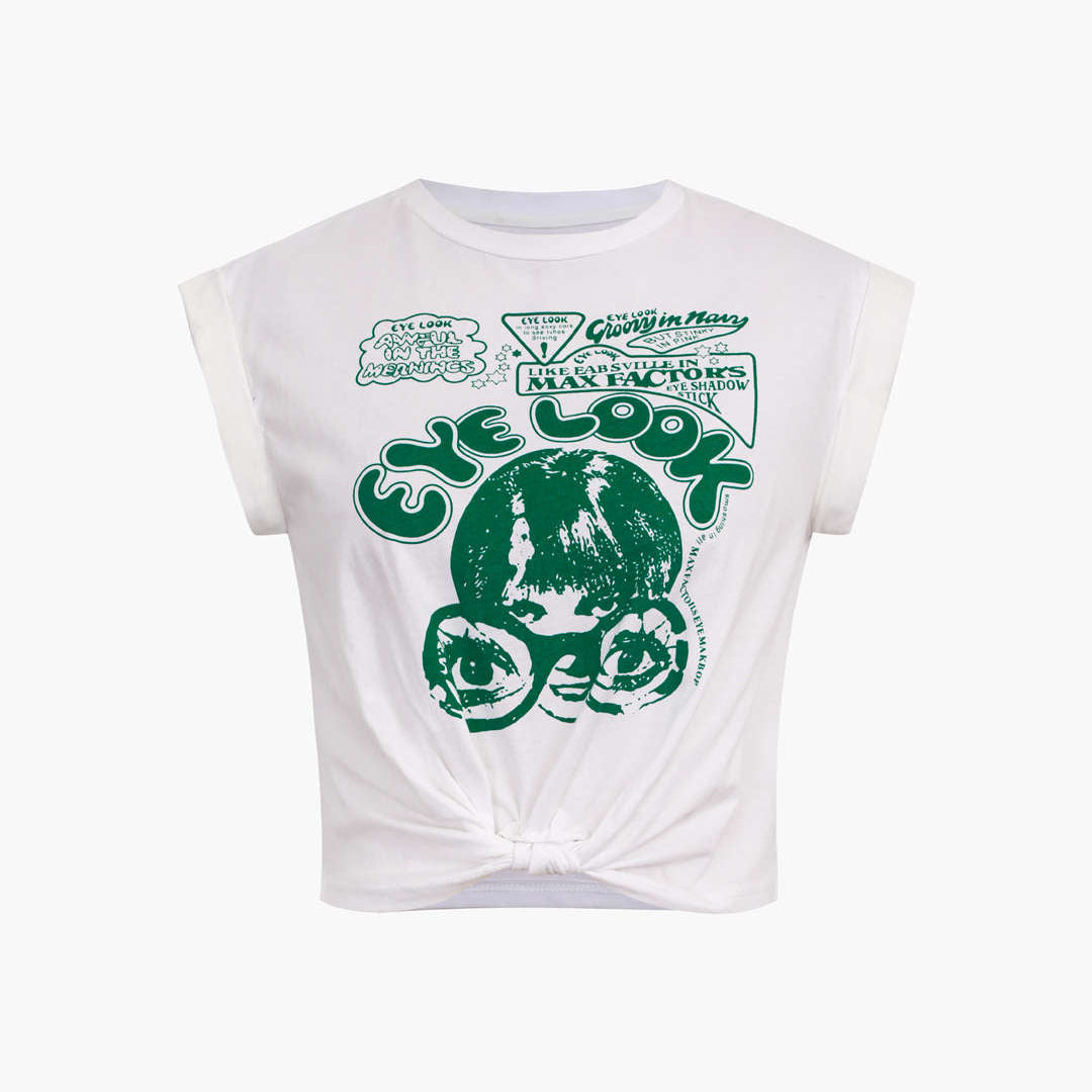 Gracelyn - Grafik Crop T-Shirt