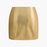 Freyja – Goldener Metallic-Minirock