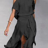 Ruby | Entspanntes schulterfreies Midikleid
