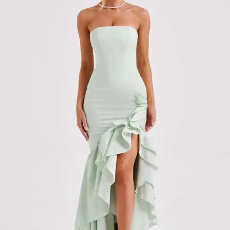 Lina – Schulterfreies Maxikleid