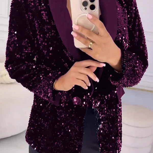 Belle Damen Festlicher Paillettenblazer