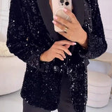 Belle Damen Festlicher Paillettenblazer