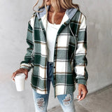 Annika | Damen Winter Freizeit Karo Hoodie Jacke