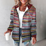 Annika | Damen Winter Freizeit Karo Hoodie Jacke