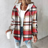 Annika | Damen Winter Freizeit Karo Hoodie Jacke