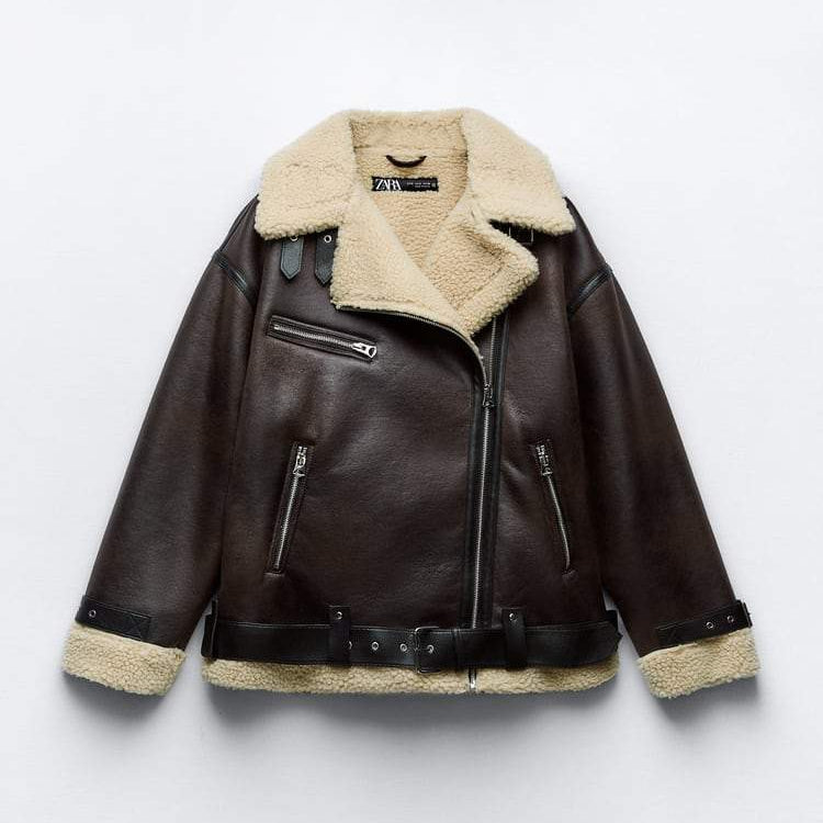 Karina | Jacke mit Revers aus Kunstmaterial