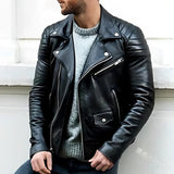 Luca | Herren Biker-Lederjacke aus Kunstleder im lässigen Stil