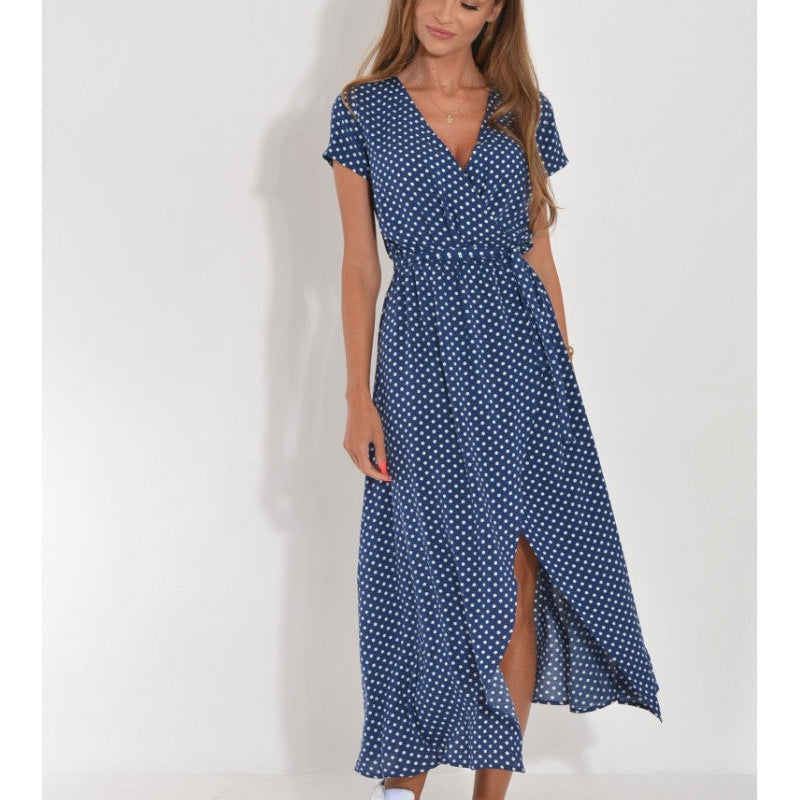 MADISON | V-Neck Dress with Bow Detail