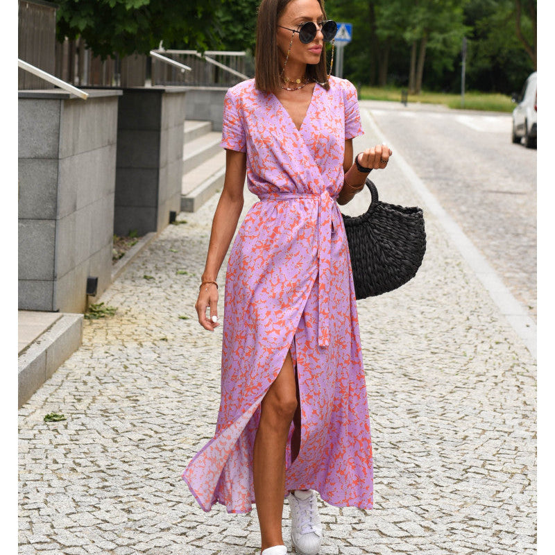 MADISON | V-Neck Dress with Bow Detail