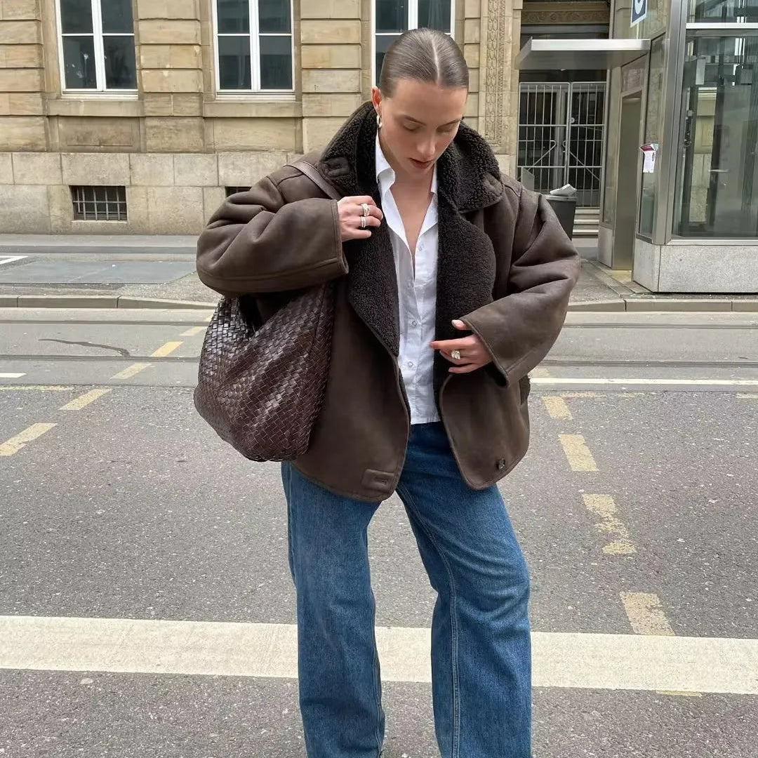 Teddywear – Damen Teddyjacke mit Oversize-Passform