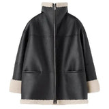 Lizzy - Oversized Kunstlederjacke