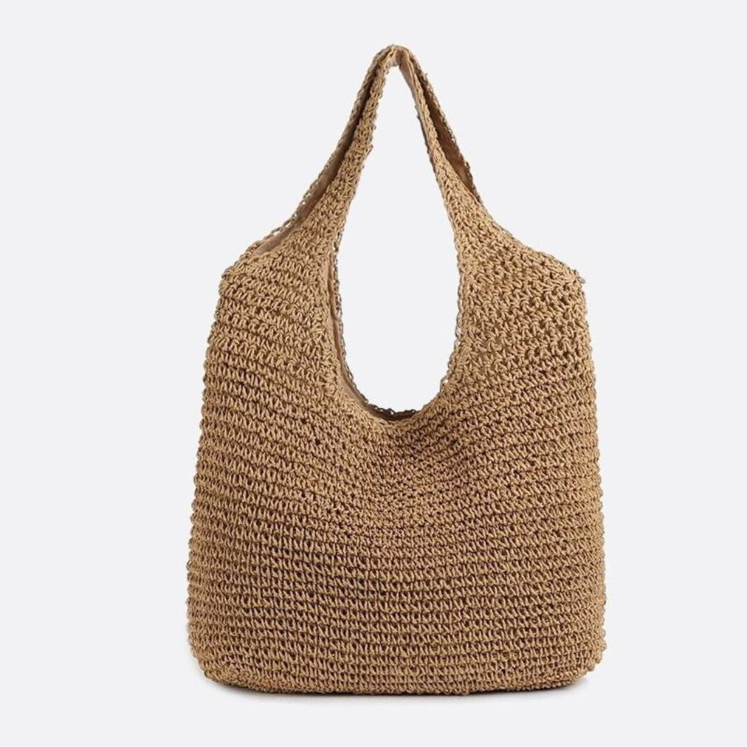 Siena – Strohtasche mit Reißverschluss & Schulterhenkel