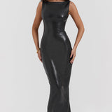 Evi – Maxikleid aus Kunstleder