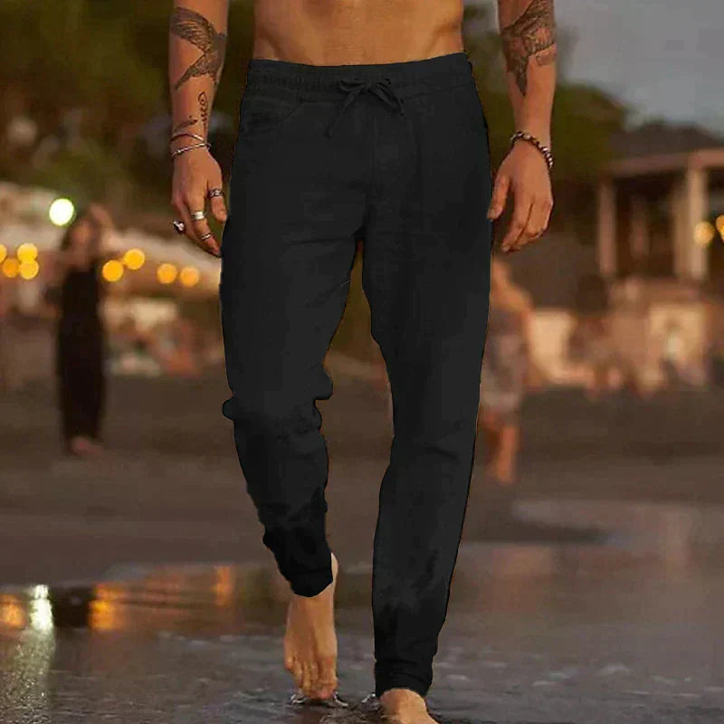 Savio | Herrenhose im lässigen Leinen-Look