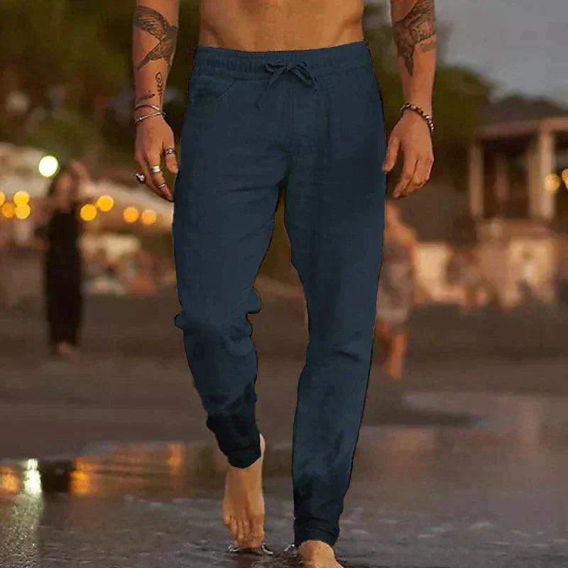 Savio | Herrenhose im lässigen Leinen-Look