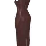 Evi – Maxikleid aus Kunstleder