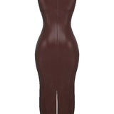 Evi – Maxikleid aus Kunstleder