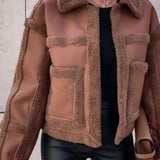 TeddyWear – Teddyjacke mit Kontrastnähten