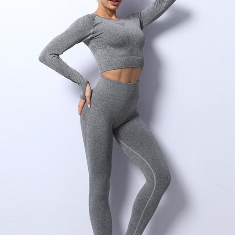 Nahtloses Damen-Set mit Leggings