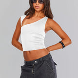 Sybille - Ein-Schulter-Crop-Top